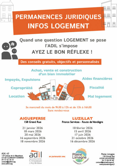 Logement : permanences juridiques de l&rsquo;ADIL